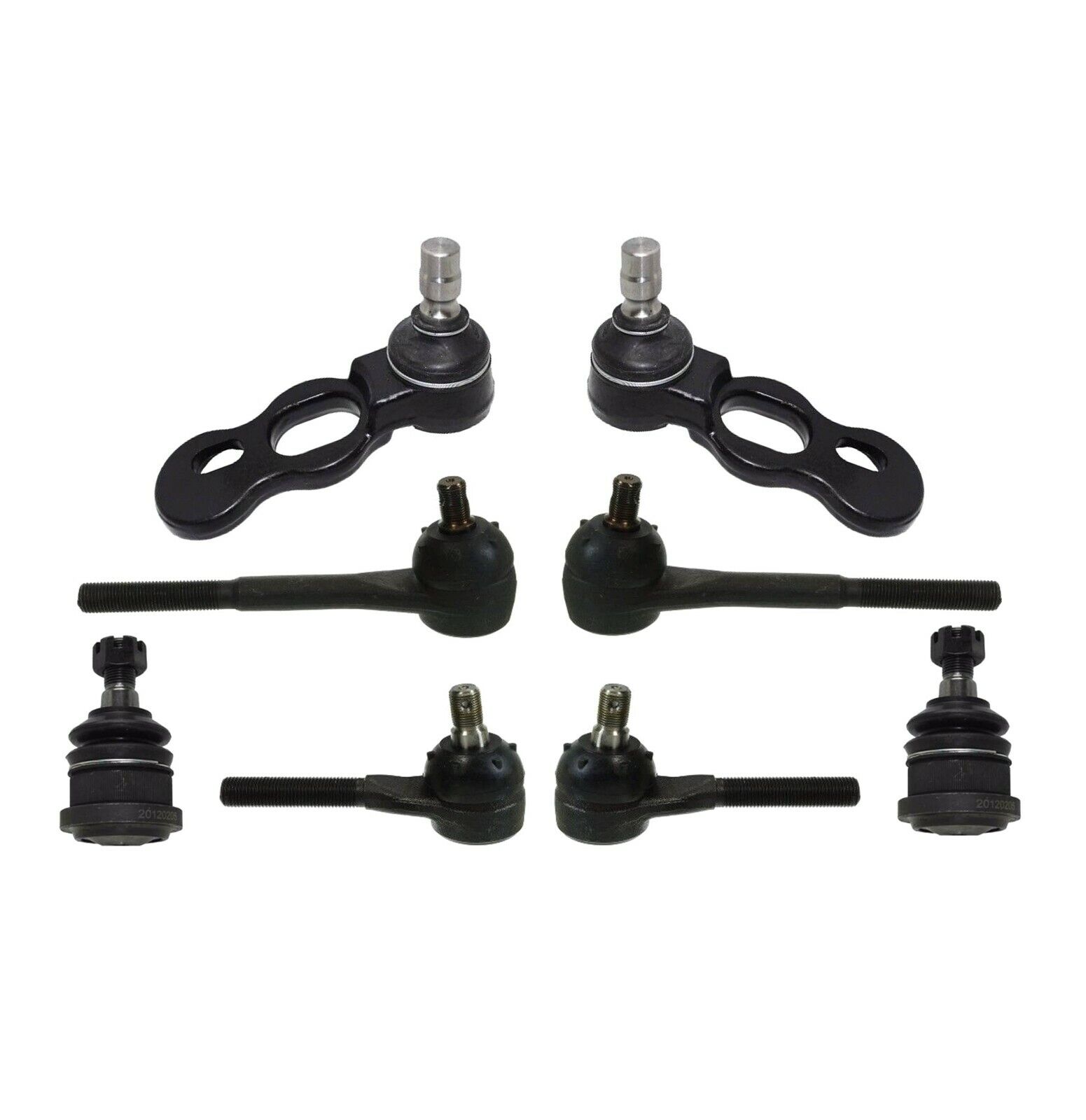 4 Tie Rod Ends Outer & Inner + 4 Ball Joints Upper & Lower Front