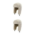 thumbnail image 3 of Thinsony Polyester Hat Comfortable And Wide Coverage Must-Have For Daily Wear Exquisite Craft Earflap Caps beige 2Set, 3 of 6