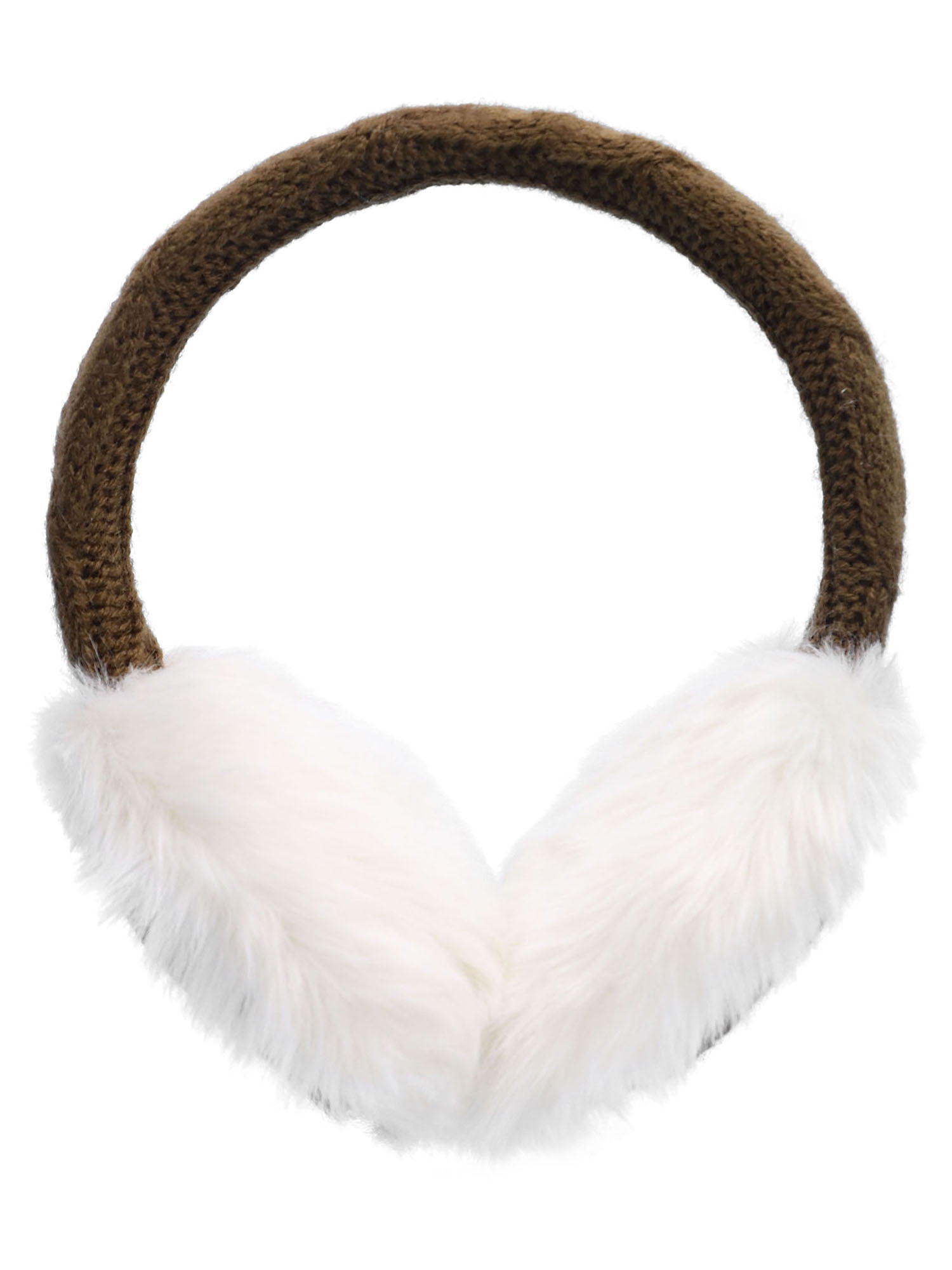 Women's Knit Fluffy Warm Winter Outdoors Ear Muffs, Jungle Green