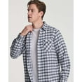 thumbnail image 2 of Real Essentials 3 Pack: Men's Long-Sleeve Flannel Button Down Plaid Casual Shirt (Available in Big & Tall), 2 of 6