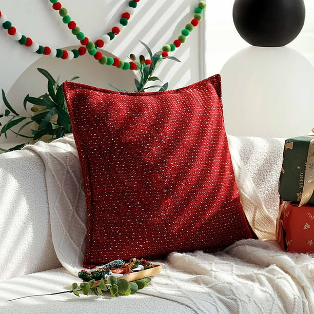 Elegant Red Accent Pillows For Couch Christmas Red Throw Pillow