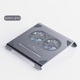 thumbnail image 1 of Almohadilla de enfriamiento para computadora portátil, soporte de aluminio para juegos, soporte de radiador para computadora portátil con ventiladores y puerto USB para MacBook, gris con ventilador, 1 of 5