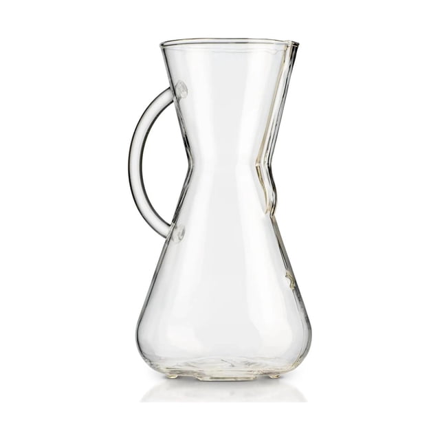 Chemex Cafetera de vidrio, Con manija, Transparente, 3 Tazas, 1