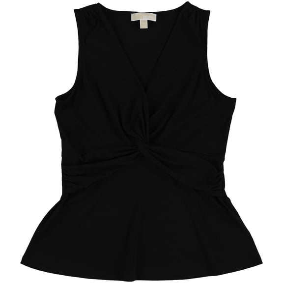Michael Kors Womens Twist Front Sleeveless Blouse Top, Black, Medium