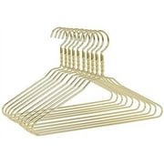 Beautiful 100 Gold Aluminum Metal Suit Hangers Heavy Duty Coat Hangers (100 Pack Gold)