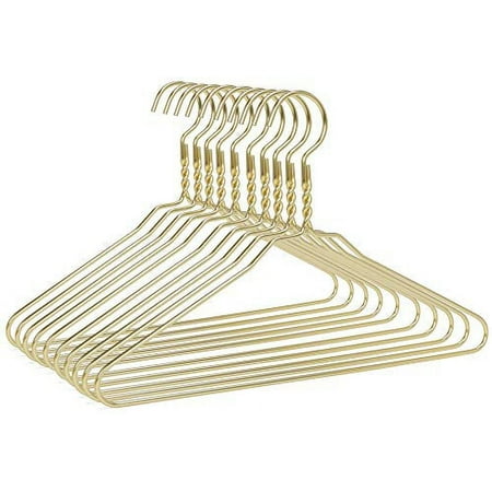 Beautiful 100 Gold Aluminum Metal Suit Hangers Heavy Duty Coat Hangers (100 Pack Gold)