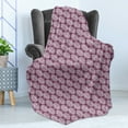 thumbnail image 3 of Ambesonne Palm Leaf Fleece Throw Blanket Plum Tropic Leaves Exotic 70"x90" Plum and White, 3 of 5