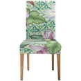 thumbnail image 2 of ZHANZZK Bouquet of Exotic Flower with a Small Colorful Tropical Bird Stretch Chair Cover Protector Seat Slipcover for Dining Room Hotel Wedding Party Set of 6, 2 of 6