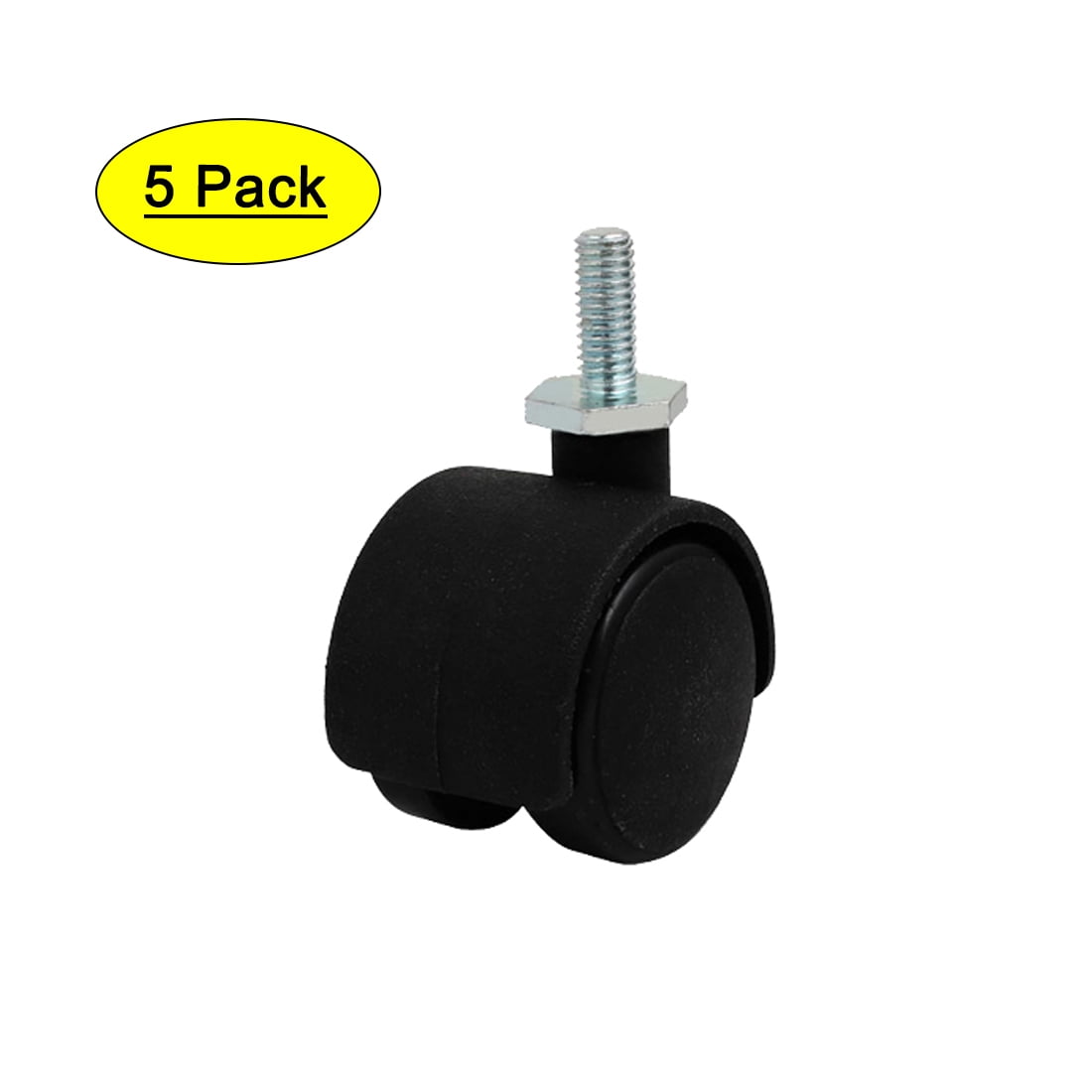 Color : Threaded Office Chair Castor Wheels 50mm Swivel Casters Wheels M10 Threaded Trolley Furniture Caster Plastic Caster No Noise 5pcs 