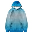 thumbnail image 1 of FAOWME Chandail en Molleton pour Filles Automne Dégradé Couleur Col Rond Manches Longues Poche Sport Décontracté Chandail à Capuchon Chandail Tops E 2-3 Ans, 1 of 4