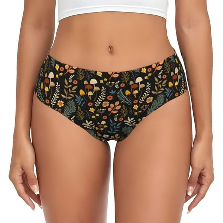 Womens Underwear - Autumn Floral No Show Seamless Underwear for Women  Stretch Women s Panties  Hipster Soft Comfort Ladies Panties Bikini Underwear Briefs