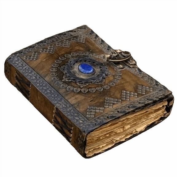 Embossed Leather Book of Shadows 200 Pages Vintage Grimoire Journal, Witchcraft Spellbook, Wiccan Pagan Gothic Magic Diary