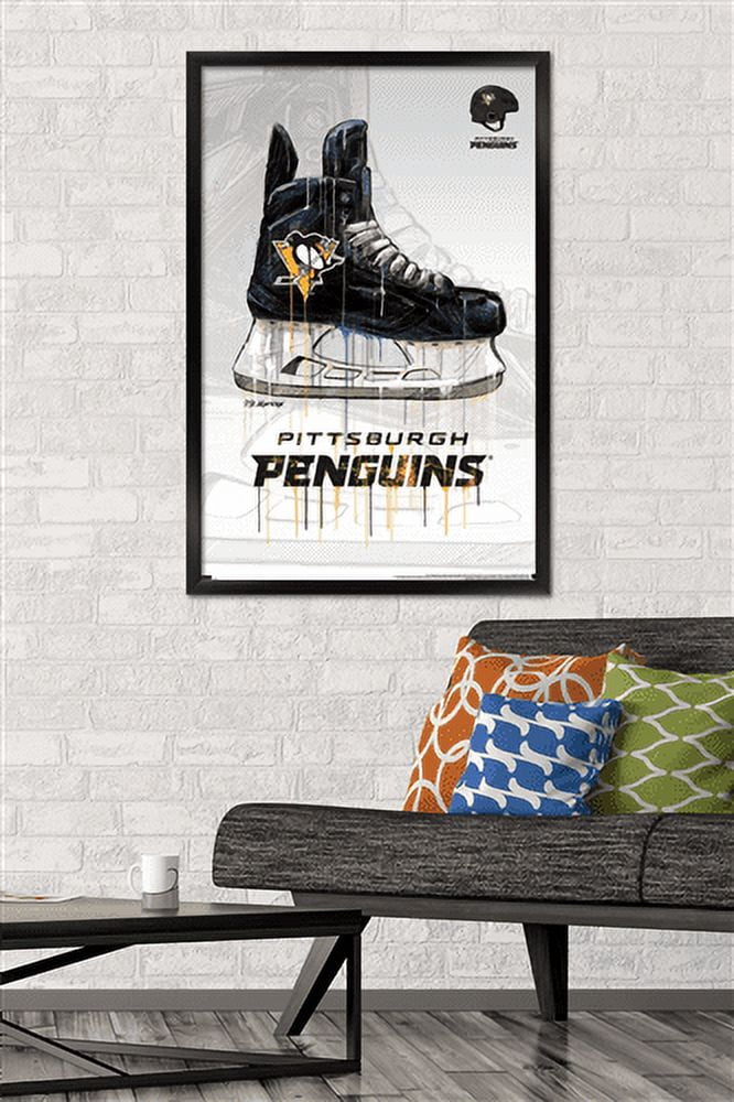 NHL Pittsburgh Penguins - Drip Skate 21 Wall Poster, 22.375" x 34", Framed