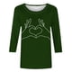 thumbnail image 5 of Tops de Cuello Redondo para las Mujeres Moda Impresa 3/4 Mangas Blusa Casual Top, Estante de Imitación, 5 of 5