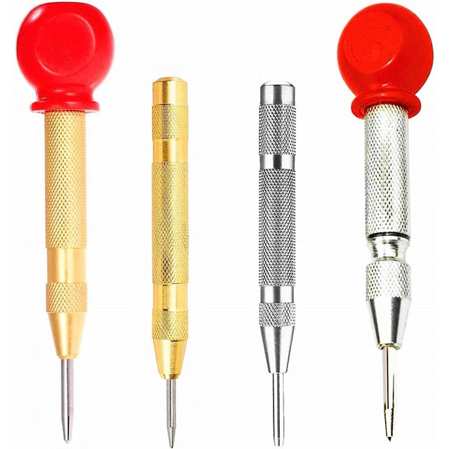 Juego de taladro de estator de perforación central automática Resorte de 5 pulgadas Tapa de perforación automática Disco con resorte ajustable y pluma de tallado de metal Acero Met