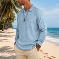 thumbnail image 5 of Fabrcox Mens Polo Shirts Long Sleeve Men Golf Shirt Button Down Casual Loose Fit Athletic Sports Beach Mens Shirts Big and Tall Blue XXL, 5 of 5