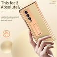 thumbnail image 7 of TECH CIRCLE Samsung Galaxy Z Fold 4 Case, PU Leather Phone Case Built in Hidden S Pen Holder Screen Protector Full Hinge Protection Kickstand Full Coverage Heavy Duty Shockproof Case, Gold, 7 of 7