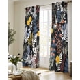 thumbnail image 5 of Wildflowers Blossom Sheer Curtains 84 Inch Length 2 Panels Set for Living Room/Bedroom, Black Spring Garden Botanical Floral Kitchen Curtains Grommet Semi-Sheer Curtains Window Treatments 52"x84"x2, 5 of 7
