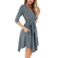thumbnail image 5 of Unique Femmes Tricot Robe Slim Élégante Dames Robe Mode Irrégulière Ourlet Swing Sortir Ensemble Partie Porter Robe Longue Manches Maxi, 5 of 5