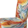 thumbnail image 4 of Designart "Layers Of Emotion Orange Blue Expression" Orange Geometric Shapes In Harmony Upholstered Accent Chair - Modern Arm Chair For Living Room, 4 of 7
