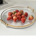 thumbnail image 2 of Modern Round Acrylic Tray with Gold Handles, 11 Inch Diameter, 2 of 5