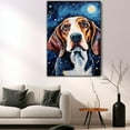 thumbnail image 5 of Thuan Treeing Walker Coonhound Dog Art Van Gogh-Inspired - Contemporary Abstract Modern Dog Wall Decor - Dog Painting Canvas Canvas Print 11x17 inches Unframed, 5 of 6