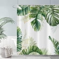 thumbnail image 3 of Tropical Plants Shower Curtain, Green Botanical Palms Monstera Leaf Gold Banana Leaves Bathroom Curtain Home Decor Waterproof Fabric Machine Washable with 12 Hooks, 3 of 6