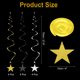 thumbnail image 2 of 12pcs Decoraciones de Estrellas Colgantes, Decoraciones Colgantes de Estrella de 27 pulgadas Suministros de Fiesta Brillantes para Boda Fiesta de Cumpleaños Graduación Techo, Dorado Plateado Negro, 2 of 7