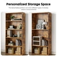 thumbnail image 3 of JOINSUN 5-Shelf Bookcase, Floor Standing Storage Shelves, Rustic Brown, 3 of 7