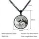 thumbnail image 3 of Zhuge Colgante de collar, hecho a mano para hombres y mujeres, colgante de árbol de la vida circular de acero inoxidable, collar largo de acero de titanio (plata), 3 of 5
