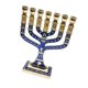 thumbnail image 2 of Candelabro de Menorá de 7 ramas, portavelas de aleación de zinc, portavelas, portavelas para banquetes, cumpleaños, repisa de chimenea Azul y dorado, 2 of 9