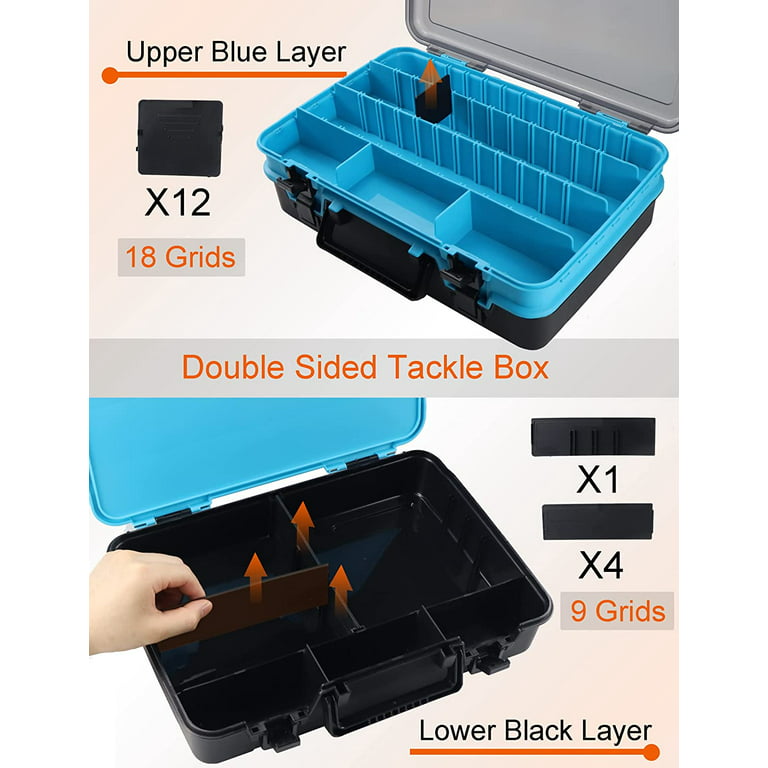 Double Layer Fishing Tool Storage Box with Handle Fishing Tackle