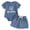 Blue, variant on Big Brother Little Brother Matching Outfits Short Sleeve Waffle T-shirt Top Shorts Set Big Lil Bro Sibling Clothes