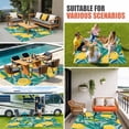 thumbnail image 4 of Yellow Lemon Outdoor Rug for Patio/Deck/Porch, Non-Slip Large Area Rug 4 x 6 Ft, Minimalist Tropical Retro Green Palm Leaf Indoor Outdoor Rugs Washable Area Rugs, Reversible Camping Rug Carpet Runner, 4 of 8
