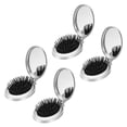 thumbnail image 1 of 4 Pcs Cepillo de Cabello Plegable, Mini Cepillo de Cabello con Espejo, Peine de Viaje Ovalado Portátil para Mujeres y Niñas, Maquillaje de Viaje, Plateado Mate, 1 of 7
