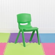 Green Plastic Stackable School Chair with 15.5 Seat Height, PK5