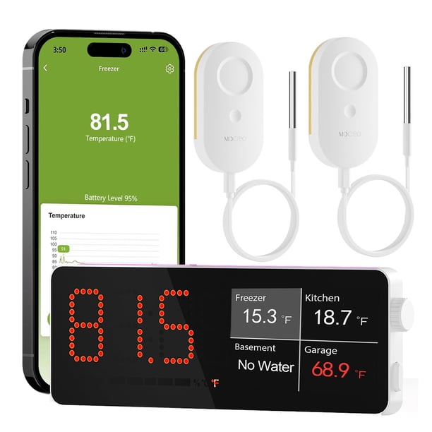 Termómetro WiFi para refrigerador MOCREO, alarma digital para congelador