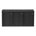 thumbnail image 3 of IRIS USA 3 Tier Bookcase with Magnetic Doors, Small Storage Cabinet and Shelves Unit, Black, 3 of 5
