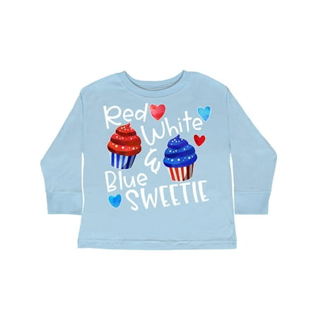 

Inktastic 4th of July Red White and Blue Sweetie Cupcakes and Stars Gift Toddler Boy or Toddler Girl Long Sleeve T-Shirt