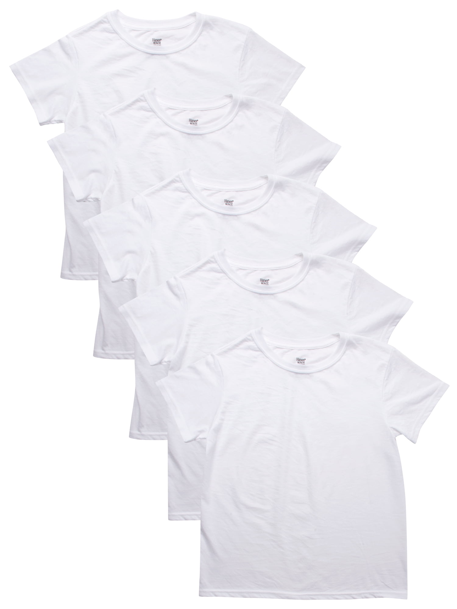 Details about   Hanes  Boys 5 Pack White Undershirts Youth T-Shirts L 14-16 
