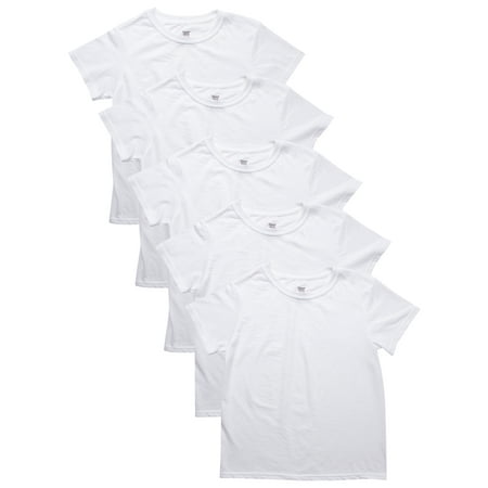 Hanes Boys' 5pk Crew Neck T-Shirt - White M
