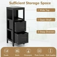 thumbnail image 5 of Moccha Small Bathroom Floor Cabinet, Freestanding Storage Cabinet with 2 Removable Drawers, Anti-Tipping Device, Modern Storage Organizer Rack Stand, Narrow Bathroom Cabinet for Small Spaces, Black, 5 of 18