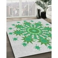 thumbnail image 3 of Ahgly Company Machine Washable Indoor Rectangle Transitional Green Area Rugs, 9' x 12', 3 of 7