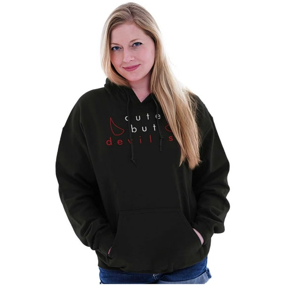 Funny Sarcastic Cute But Devilish Hoodie Sweatshirt Women Brisco Brands S