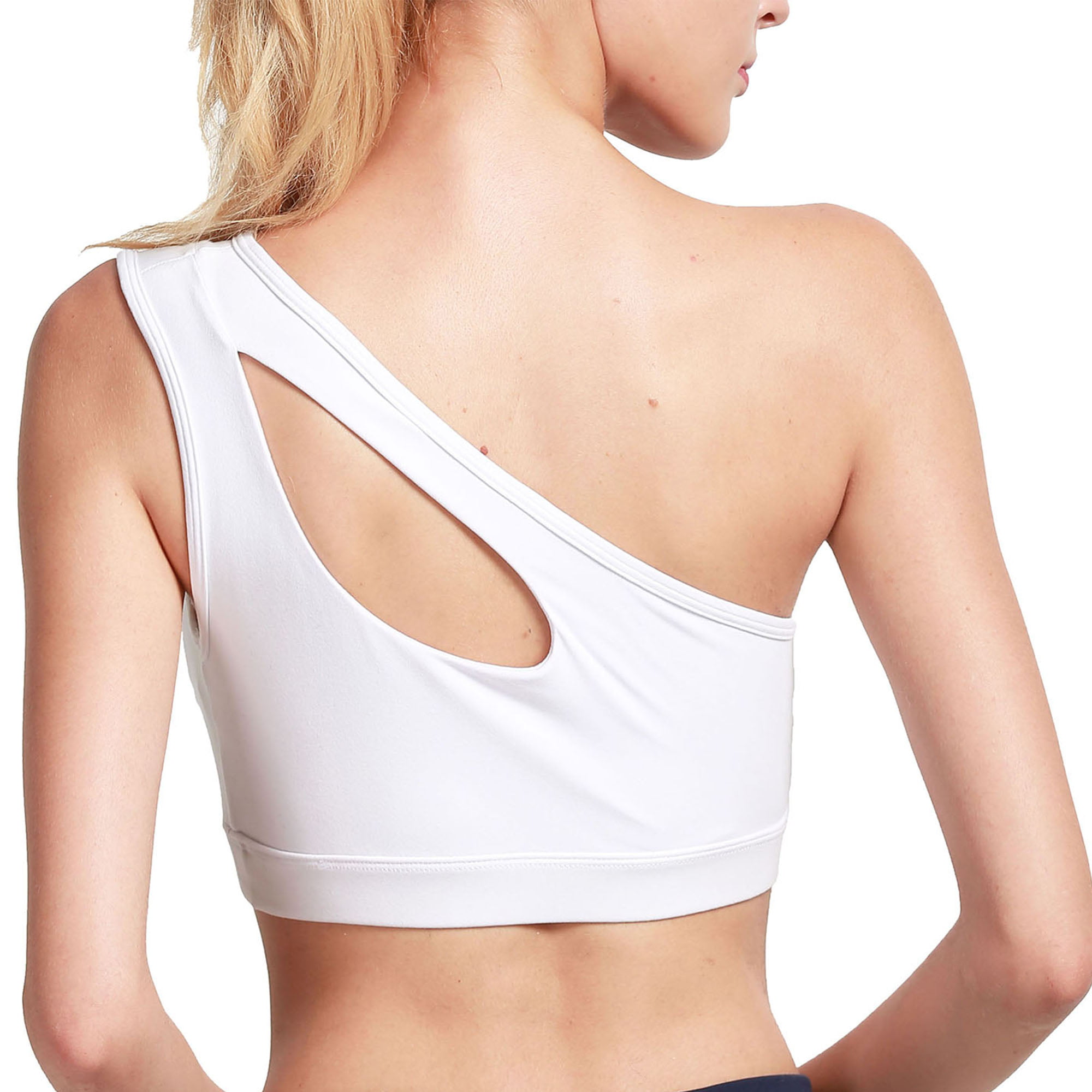 Elbourn One Shoulder Sports Bra for Women Sexy Cute Workout Yoga Bra Medium  Support 1 Pack 