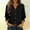 *Black, variant on ClodeEU Women's V Neck 3/4 Sleeve Blouse,Casual Loose Fit Everyday Solid Color Shirt Orange,Women's Plus S