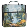 thumbnail image 5 of 3 Ring Zipper Binder with Shoulder Strap Waterproof Trapper Keeper 2 Inch D-Ring 500 Sheets Capacity Camping in Forest, 5 of 8