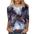 thumbnail image 2 of VerPetridure Women's Casual Print 3/4 Sleeve Crewneck T-Shirt Casual Slim Fit Cotton Tunic Tops Soft Breathable Tee Shirts, 2 of 5