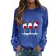 thumbnail image 1 of Gibobby Sudadera de cuello Rojoondo con estampado navideño para mujer, de cuello Rojoondo, camisetas informales de manga larga para entrenamiento, blusa suelta (Azul, S), 1 of 4