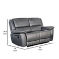 thumbnail image 5 of Larus Manual Loveseat-Dark Gray Leather Match-Pillow Top Arms-60 Inch, 5 of 6